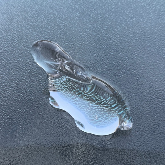 Small Clear Crystal Glass Sitting Bunny Rabbit Paperweight Collectible Figurine - Picture 7 of 8